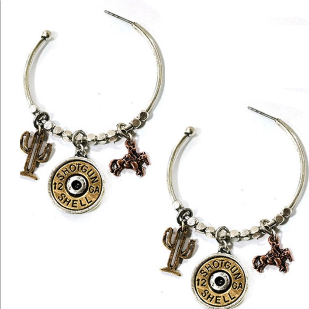 Bullet charm earrings. Unique fashion piece.